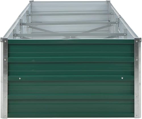 Miniatura 20 de Cama elevada de acero galvanizado, maceta elevada para jardín, para exteriores, perfecta para verduras, flores, hierbas, plantas, 39.4 x 15.7 x 17.7