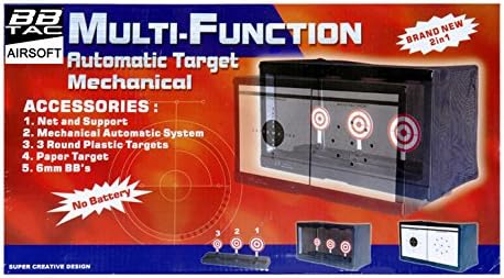 BBTac Airsoft Target with Auto-Reset, Stand, Trap Net Catcher, for Airsoft Gun Shooting BB Pellets Indoor Outdoor