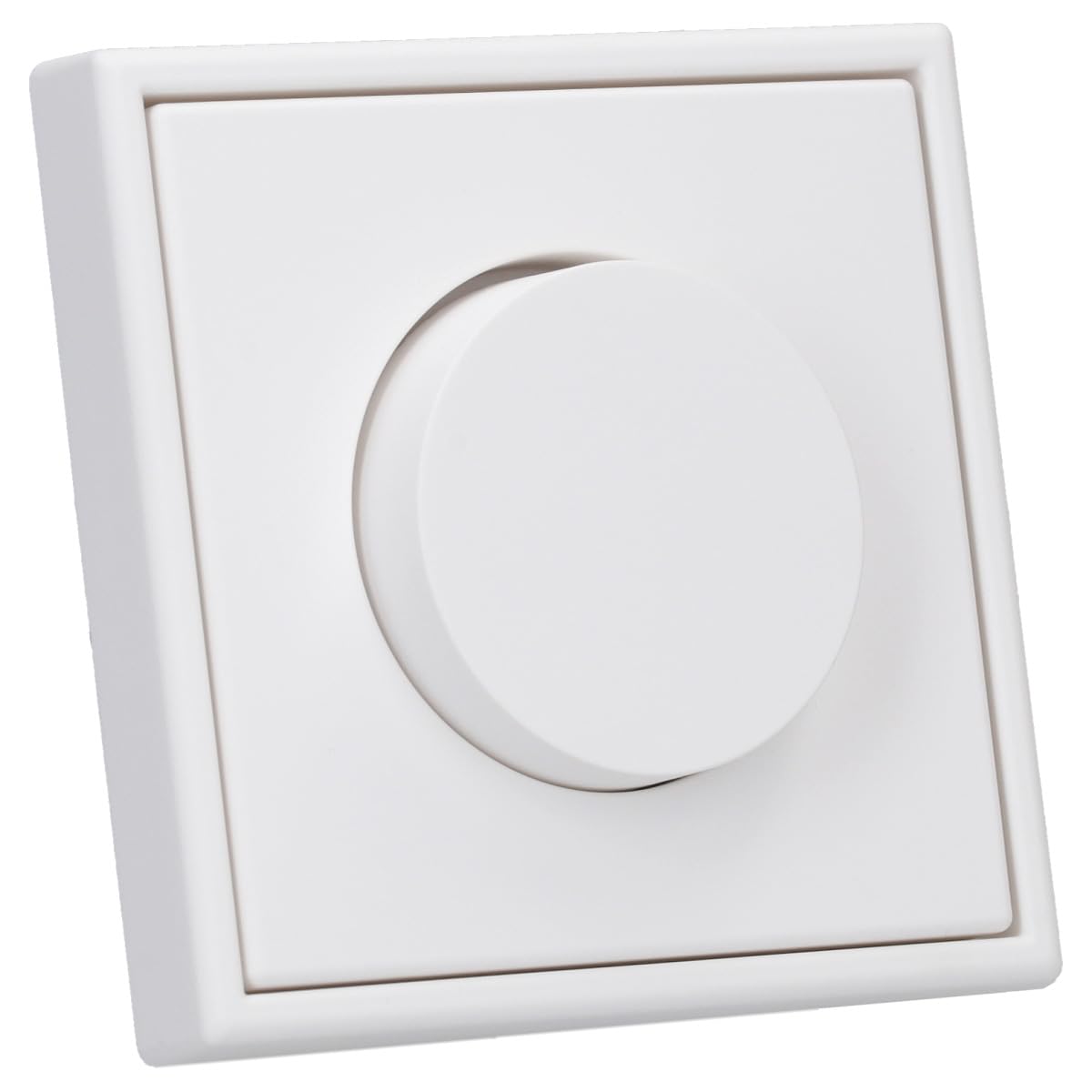 JUNG Serie LS Drehdimmer Set Alpinweiß | mit 1730DD Drehdimmer Standard LED, LS1740WW Abdeckung mit Drehknopf, LS981WW Rahmen 1-fach