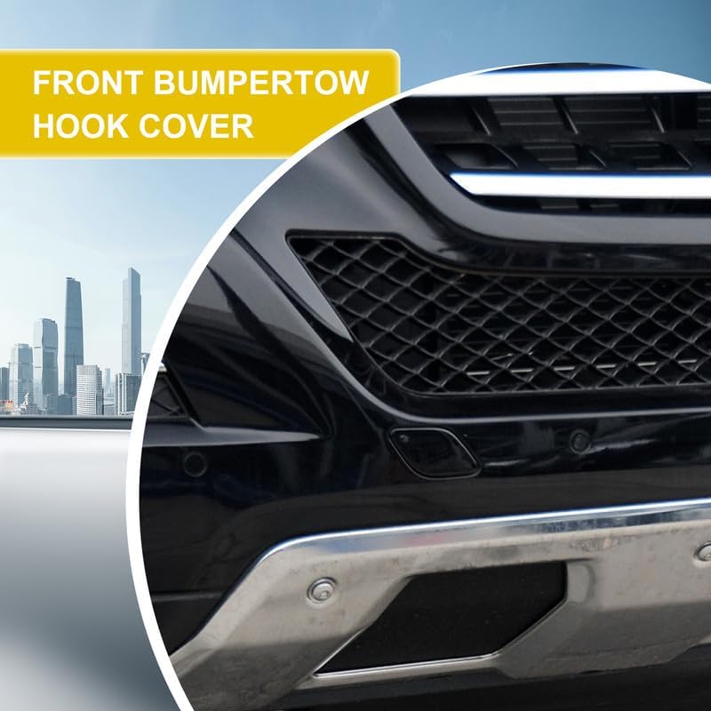 Car Front Bumper Tow Hook Cover Compatible With Mercedes Benz MLX164 FL for ML280 ML320 ML420 ML550 63AMG 2008 2009 2010 2011 Trailer Cover Cap 1648853423 Towing Eye Cap Silver Right Passenger Side