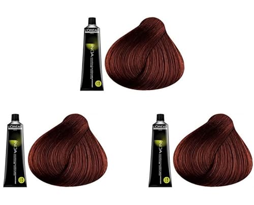 L'Oréal Professionnel INOA Hair Colour 4.45, Pack of 3 (3 x 60 ml)