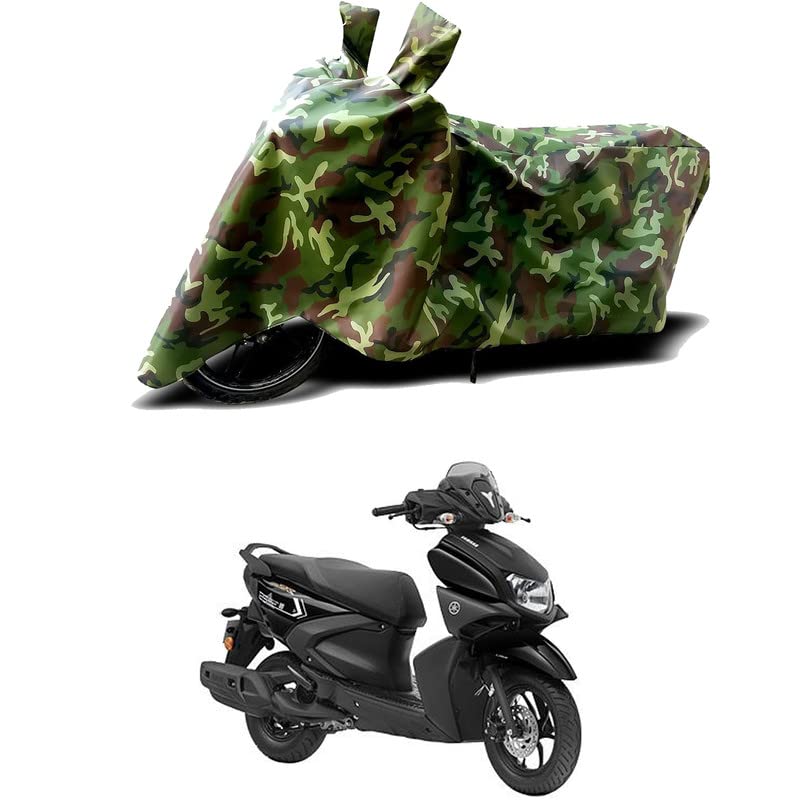 Image of 100% Water Resistant Full Bike Scooty Two Wheeler Body Cover Compatible for Yamaha RayZR 125 /UV-Rays /Heat Protection /Birds Dropping /Scratchproof /Dust Proof /Waterproof /All Varient[Green MJ]