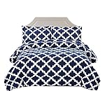 Legacy Decor Comforter with 2 Pillow Shams Goose Down Alternative Ultra Soft Microfiber Navy Blue Color, King Size