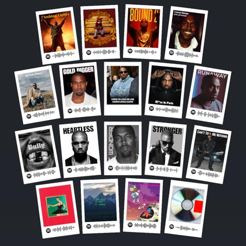 Image of Funk You Store Kanye West Mini Posters (Set of 18) Songs Mini Poster Kit | Kanye West Graduation poster Size (8 x 6 cm) Posters for Phone Accessories, Bedroom, Office, room decoration (C 065)