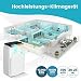 COSTWAY mobile Klimaanlage mit Abluftschlauch 12000 BTU, für Raum bis 120 m³, 5 in 1 Klimagerät zum Kühlen & Heizen & Entfeuchten & Ventilieren & Schlafmodus, APP/Fernsteuern, Automatisches Abtauen