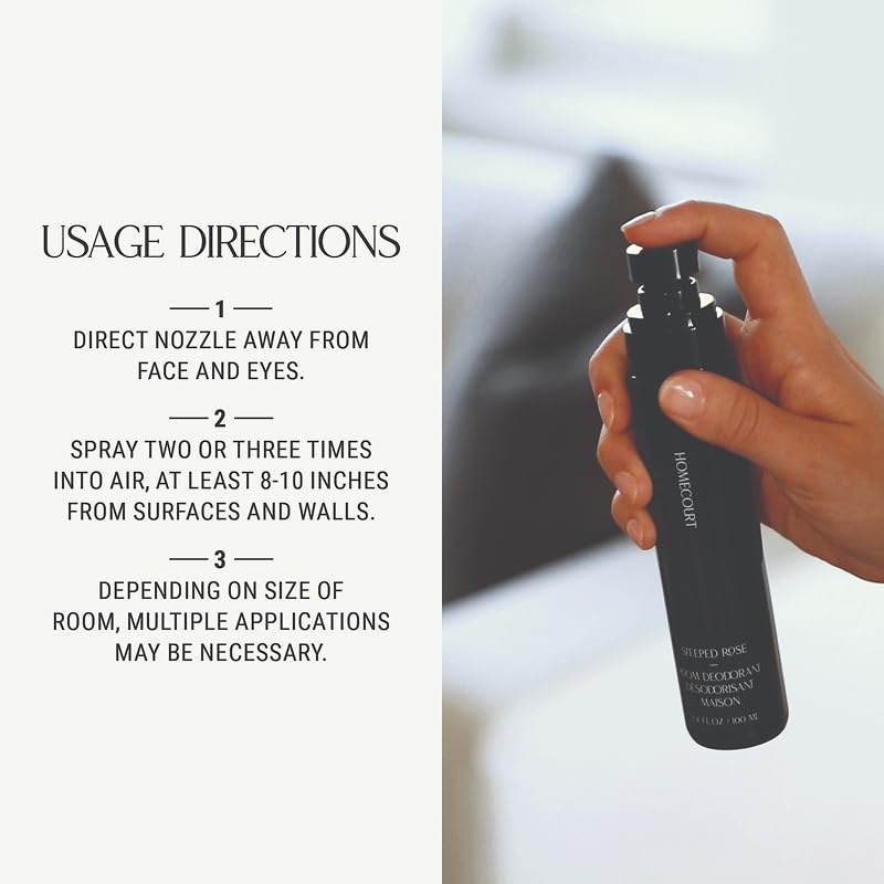 Image of Homecourt by Courteney Cox Room Deodorant, Mandarin Basile, 3.4 oz | Natural Room Spray, Fine Fragrance of Basil & Ripe Fig, For Kitchen, Bathroom & more, Clean Formula