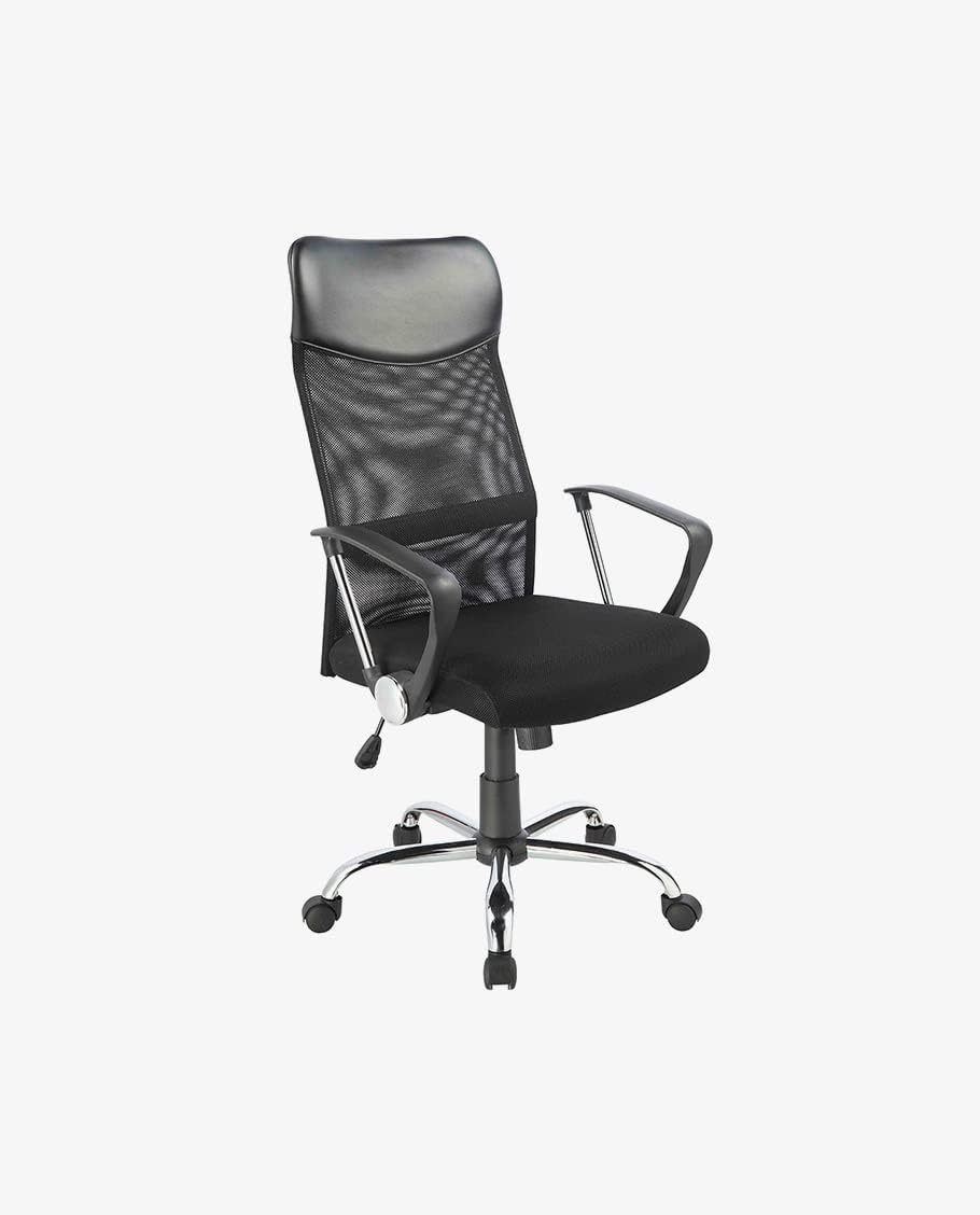 DUHOME Office Chair Black - 0341 Mesh Ergonomic Chef Armchair Swivel Tilt Function High-back