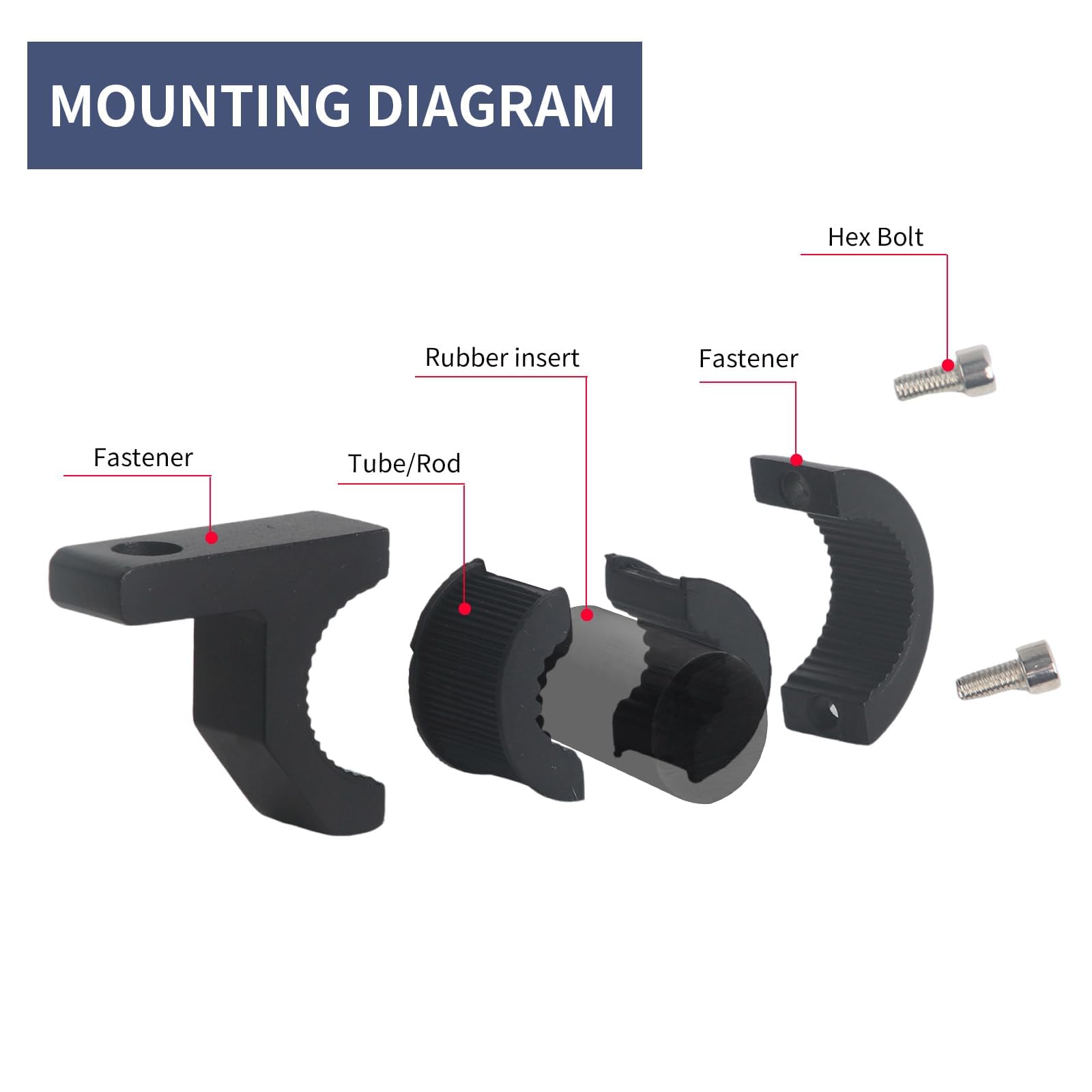 4 Pezzi Staffa di Montaggio Fari LED Universale, staffe di montaggio barra luminosa morsetto, staffa a morsetto per auto, staffe faretti moto, per Veicoli Auto Camion Moto Barca.