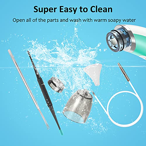 Ear Dryer, Ear Water Remover Ear-Wax-Vacuum-Remover, Strong Suction Ear Wax Sucker 5 Levels Electric Soft Earwax Removal Kit, Ear Drying for Swimmers Water Sports and Hearing Aid Use, for Kids Adult
