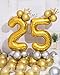 AULE 40 Inch Large 25 Number Balloons Gold, Big Foil Number Balloons, Giant Helium Happy 25th Birthday Party Decorations for Man and Women, Huge Mylar 52 Anniversary Party Supplies