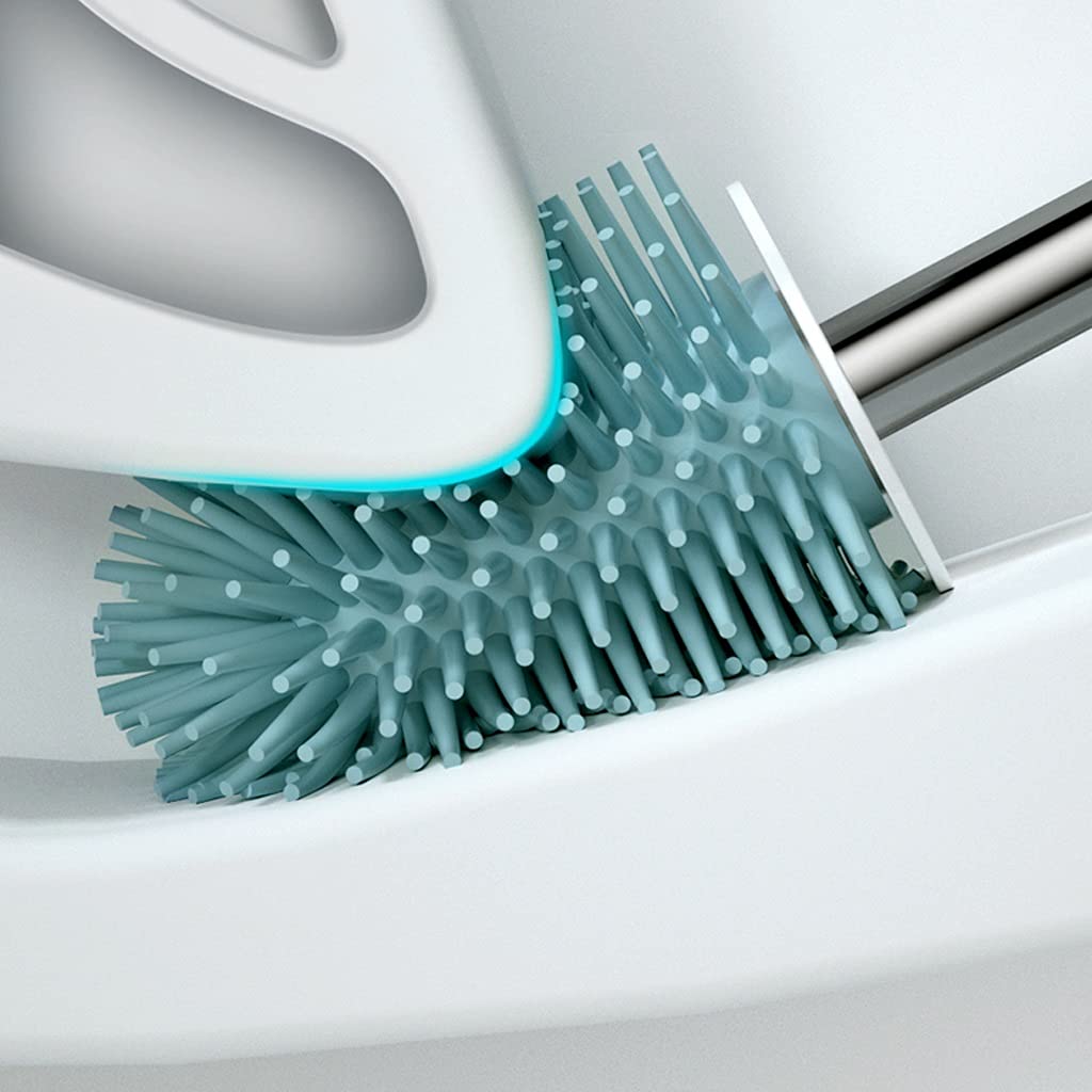 escobilla de baño Cepillo de baño Holder Hogar montado en la pared Tazón de fuente Cepillo Baño Mango largo Cepillos de limpieza de cabello suave Moderno Creativo Limpieza Limpieza Cepillo Conjunto Ce