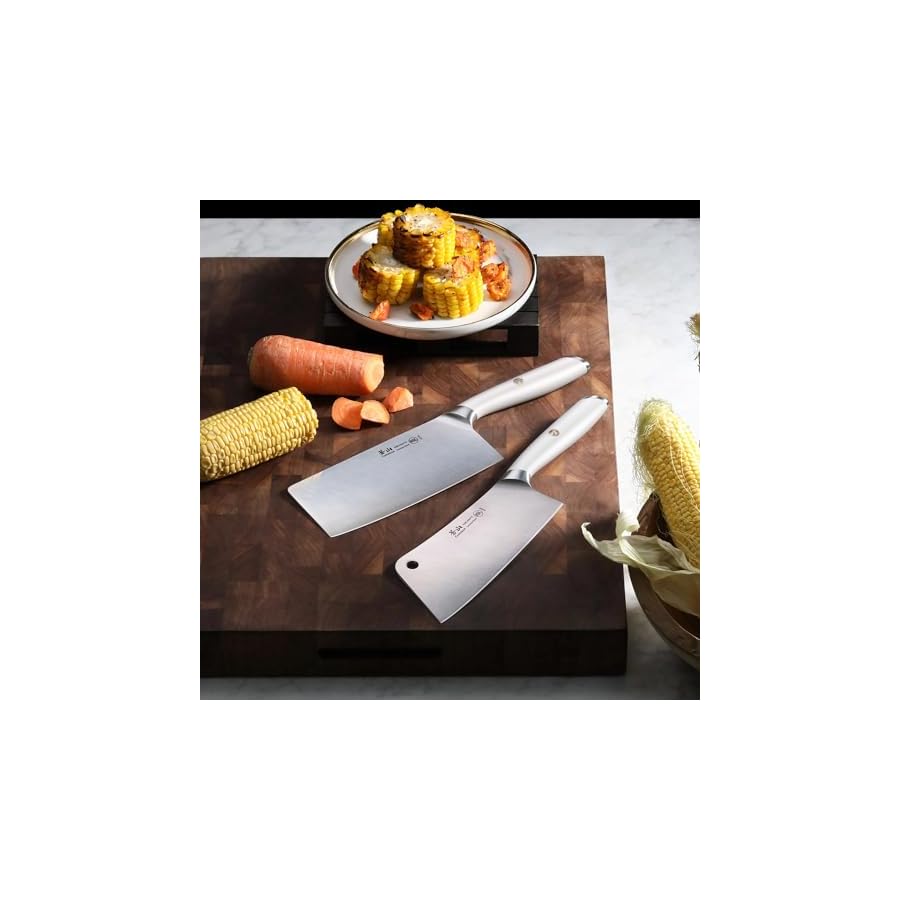 Cangshan-L1-Series-2-Piece-Cleaver-Set-Forged-German-Steel-White Cangshan L1 Series 2-Piece Cleaver Set, Forged German Steel (White)