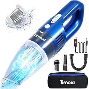 Timoxi Handstaubsauger Akku Handstaubsauger 6500Pa Auto Staubsauger Kabellos 90W 2200mAh Leistungsstark Nass- und…
