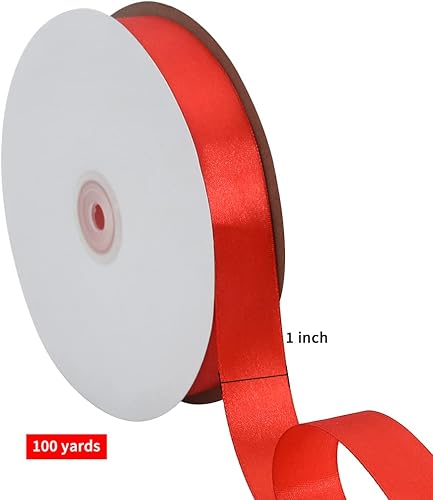 Miniatura 2 de TONIFUL - Rollo de listón de satén de color liso, para envolver regalos, manualidades, cabello, fiestas de boda, costura, tarjetas de invitación,