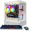 STGAubron PC de escritorio para juegos, GeForce RTX 3050 6G GDDR6, Intel Core i7-6700 hasta 4.0Ghz, 16G DDR4, 2T SSD, WiFi, BT 5.0, ventilador RGB x5, Windows 11 Home, blanco