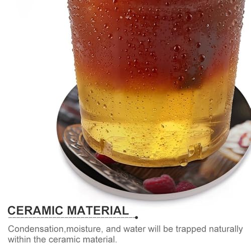 Dessous de verre en céramique lot de 6 avec support liège isolant table - 5