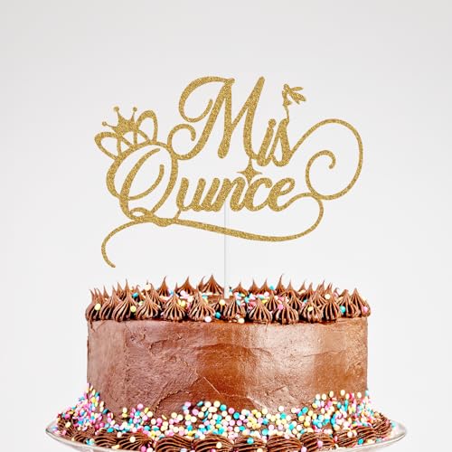 Mis Quince 15 Cake Topper, Happy 15th Birthday Cake Topper for Girl