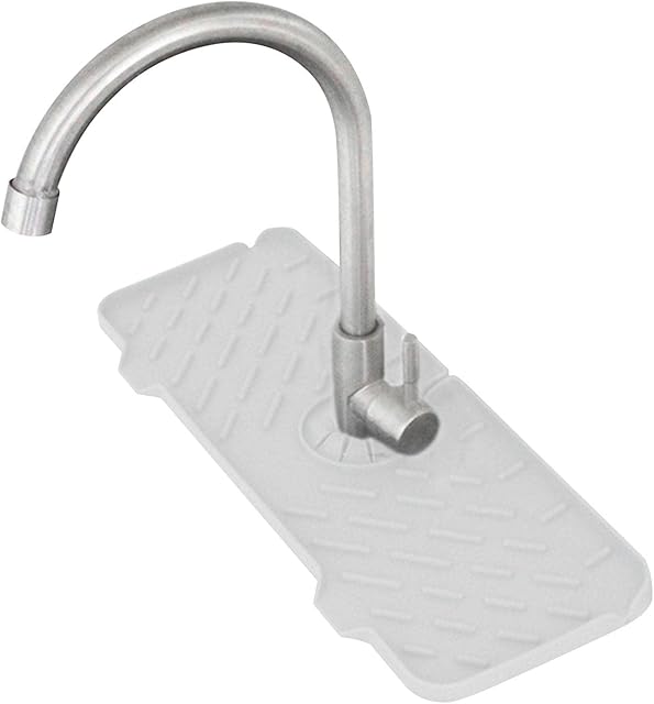 Dificato Silicone Faucet Drip Tray, Silicone Faucet Mat, Sink Drain Drying Pad, Drip Protector Splash Countertop, Bathroom Kitchen Accessories