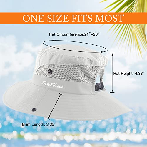 Image of Sun Hats for Women Beach Hat Ponytail Hat Womens Sun Hat with UV Protection Wide Brim