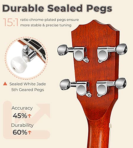 Image of Vangoa 5 String Banjo 26 Inch, MINI Travel Banjo Beginner Kit with Remo Head, Open Back & Closed Solid Back with beginner Kit, Comfortable Carrying Bag