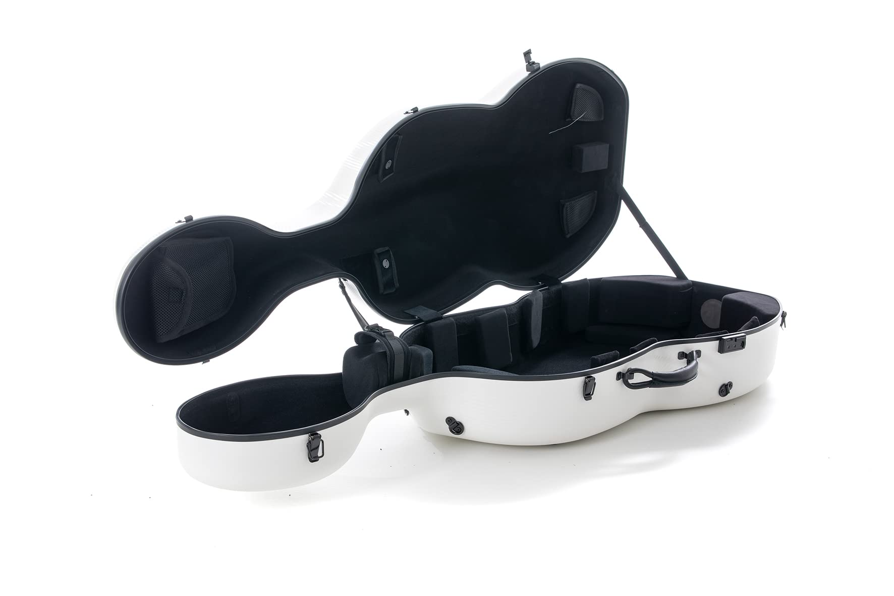 GEWA custodia per violoncello in policarbonato 4/4 bianco con cinghie a zaino e maniglia laterale