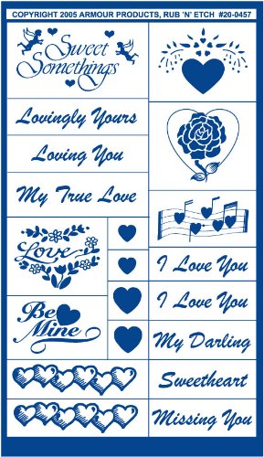 Armour Etch Stencil Rub N Etch Stencil, Sweet Somethings, 5-Inch by 8-Inch