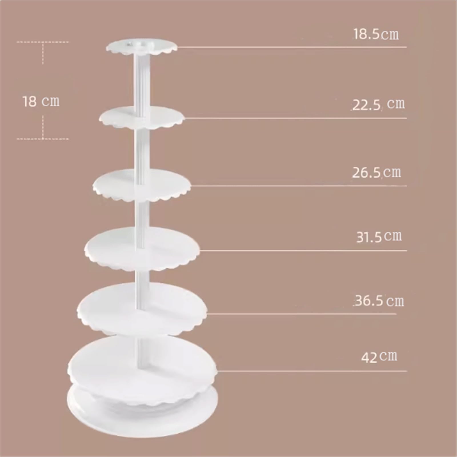 Thé de l'après-midi Six Tier Cake Stand Perfect for Birthdays(Petit)