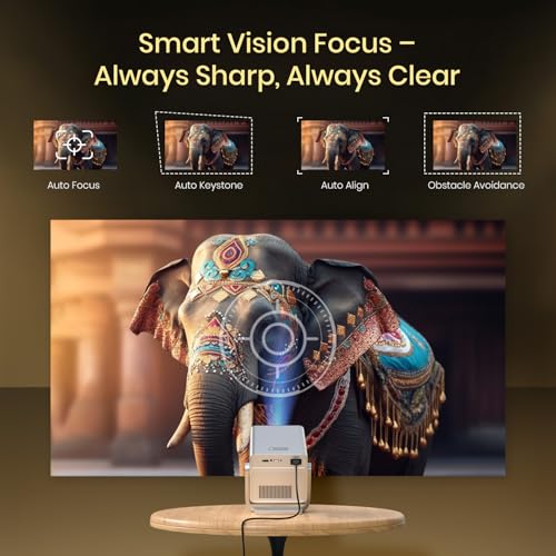 Image of Portronics Beem 570 Smart Projector | Netflix Certified | 1080p Full HD Native | 10000 Lumens | Android 13 | Upto 120 inch Screen | Auto Keystone, Obstacle Avoidance | Built-in Apps | 5W Speaker (Silver)