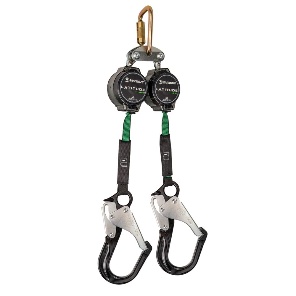 Safewaze 018-5019 Latitude Pro 7' Dual Web SRL-P: FS-EX313, Carabiner, Alu Rebar Hooks