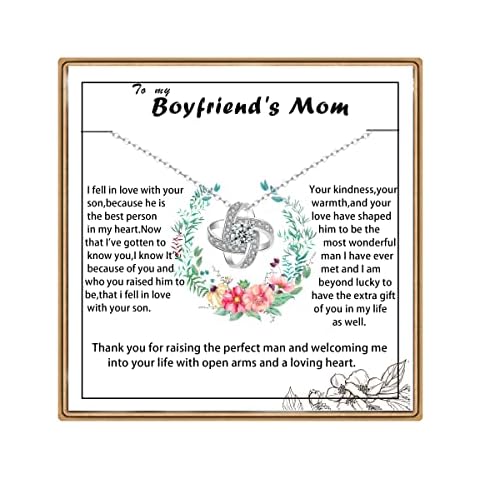 Sranich Mothers Day Gifts,To My Boyfriend’s Mum Necklace,Gifts for Boyfriend’s Mum,Love Knot Necklace for Boyfriend’s Mum Birthday/Christmas Gift Cover
