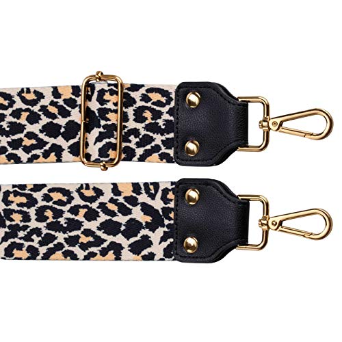ZANQANO Adjustable Replacement Crossbody Strap Purse Guitar Style Jacquard Woven Embroidered Handbag Straps (Leopard)4