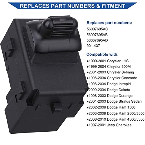 Obaee Master Power Window Switch Control Button Compatible With Dodge Ram 1500 2500 3500 2002-2009, 1Pcs Driver Side And 2Pcs Passenger Side Window Switch. #TOP7