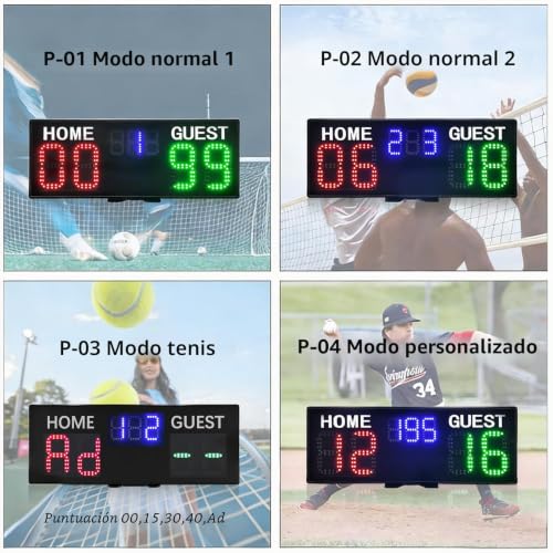 Marcador de tenis de 11 dígitos LED para evitar errores en el tanteo diario 4