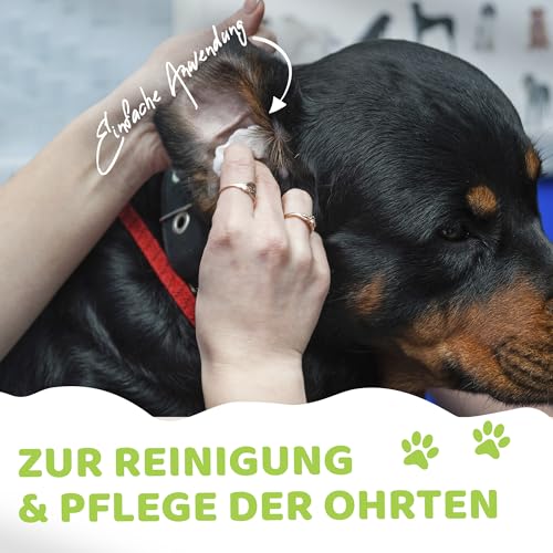 Prontocare-Vet Ohrenreinigungs-Pads für Hunde und Katzen 100 STK. | zuverlässige Pflege & Schutz - Fingerpads zur Ohrenreinigung und Hygiene bei Ohrenentzündungen.