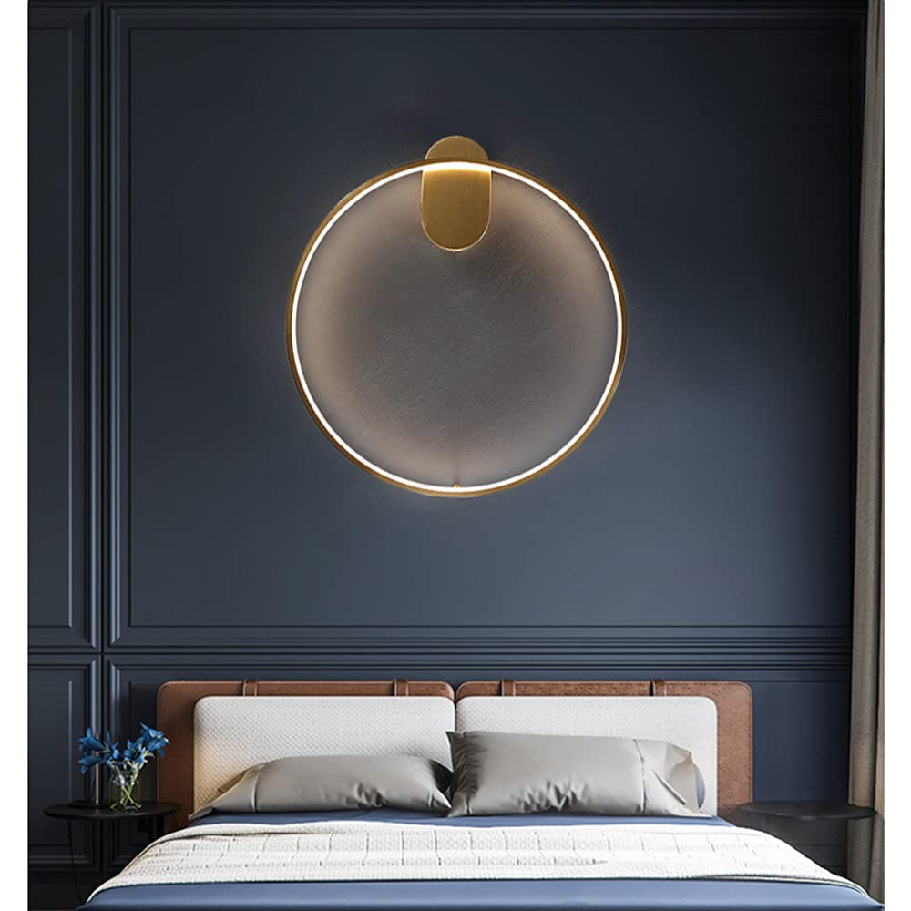 VDOQTLJT Light Luxury Copper Brass Wall Sconce Lighting Living Room Porch Aisle Background Decoration Lamp - Minimalist Master Bedroom Bedside Tricolor Pendant Cei(D44CM)