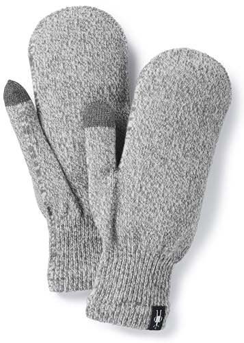 Smartwool Knit Mitt | Merino Wool Touchscreen Winter Mitts For Men and Women, Light Gray Heather, Small