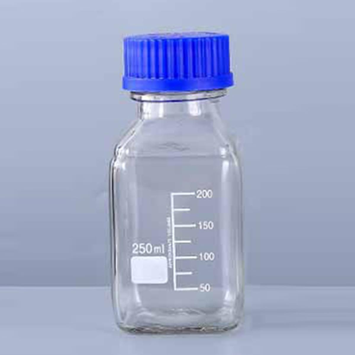 Operitacx Bottiglie di Reagente in Vetro Graduato da 250ml Tappo a Vite, 2 Pezzi, per Campionamento e Miscelazione in Laboratori e Industria