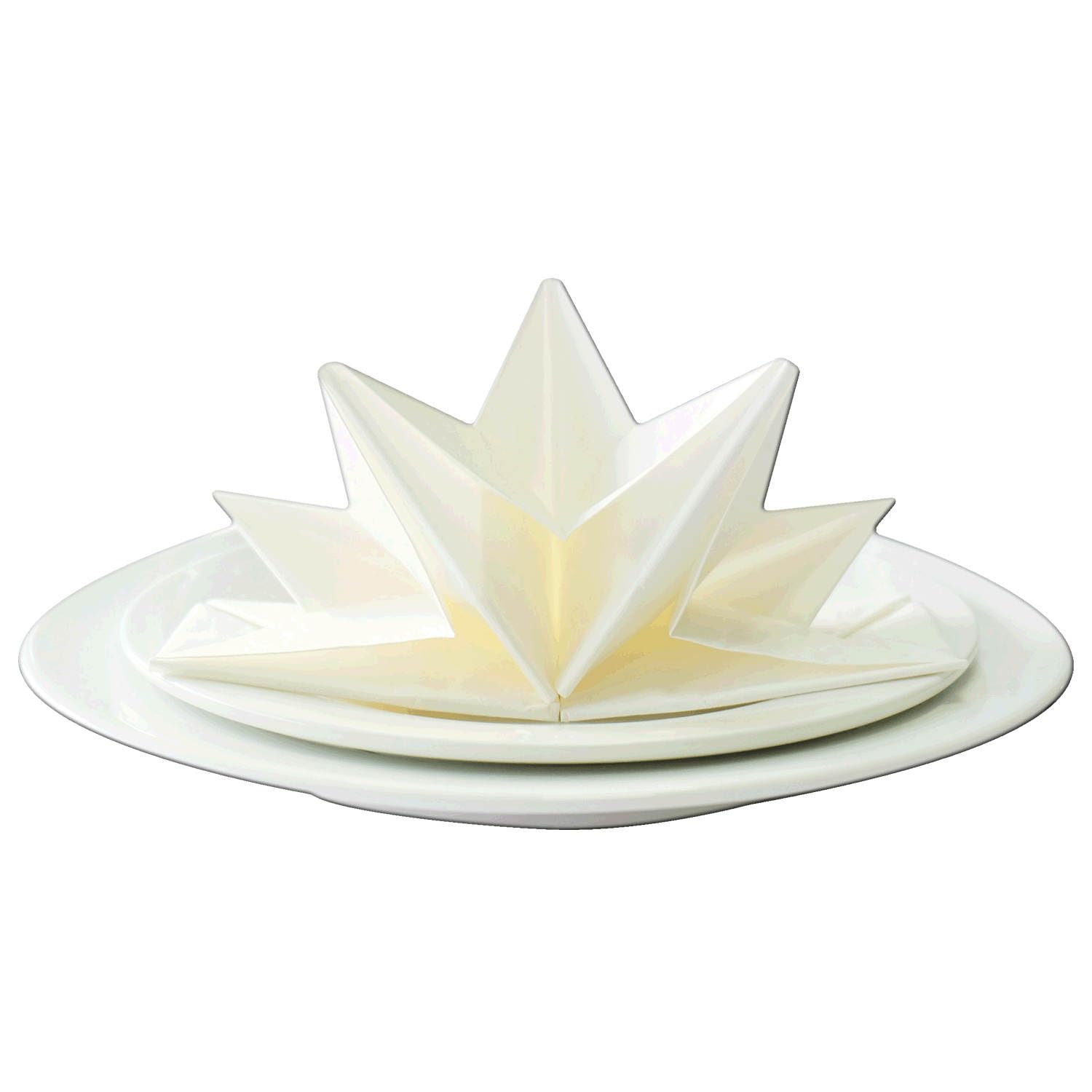 60 x Hochzeitsservietten, Hochzeits-SERVIETTEN, luxuriöse vorgefaltete sternförmige weiße Servietten. Einweg-Servietten mit Leinen-Gefühl, weich, 3-lagiges Papier, Dinner-Party, elegant, hübsch