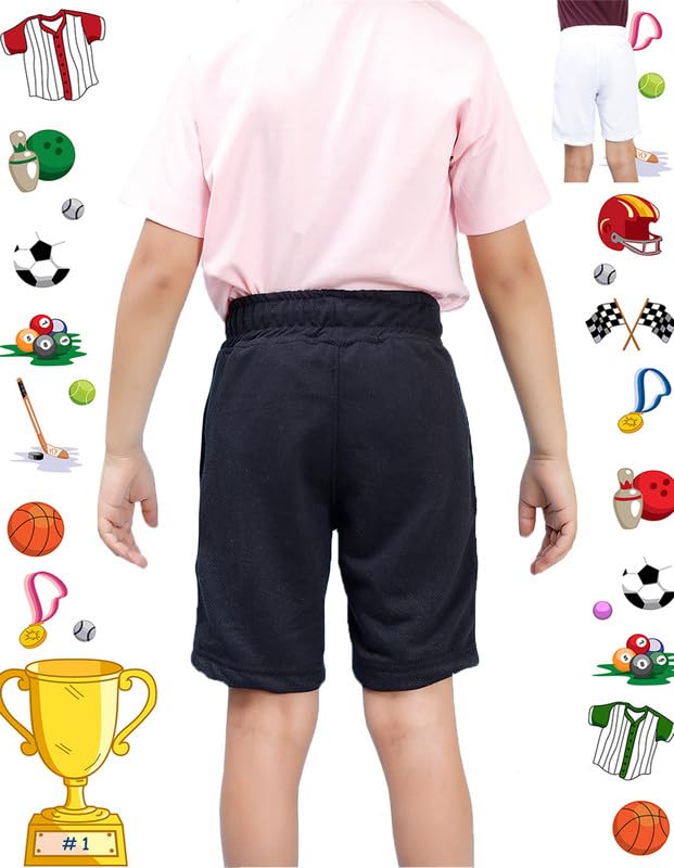 Image of Nusyl Solid & Printed Cotton Blend Shorts for Boys | Comfortable Casual Shorts | Soft Breathable Fabric with Elastic Waistband | Relaxed Fit | 2-16 Years | Multiple Colors