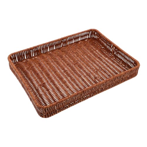 VALICLUD Handwoven Fruit Basket Multipurpose Storage Bin for Snacks and Vegetables Elegant Display Tray for Kitchen Countertop and Farmers Market and Easy to Clean