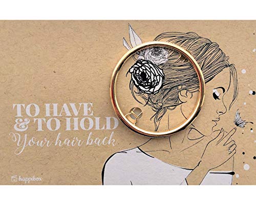 5 Bridesmaid Gifts | Geometric Circle Hair Clip with Card | Proposal Card | Bridesmaid Proposal Box | Bachelorette Favors | Bridal Shower Favors | Boho Minimalist | Bride Tribe (5 Pack, Gold Circle)