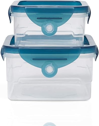 Miniatura 4 de Handy Gourmet Flexi-Top - Recipientes reutilizables, sin BPA, cuadrados, juego de 2