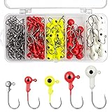 120Pcs Jig Heads ,Fishing Jigs with Barb Saltwater Freshwater, Jig Hooks Set ,Jig Heads for Fishing, 5 Sizes Fishing Lure jig Heads 1/4oz, 3/16oz, 1/8oz, 1/32oz,1/16oz
