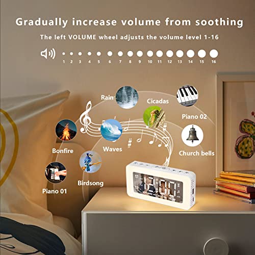 Splitsky Kids Alarm Clock For Bedrooms,Loud Bedside Digital Clock With 8 Led Night Lights, Dual Alarm, Usb Charging Port, Weekday/Weekend Mode, White Noise Sleep, Dimmer, For Heavy Sleepers #TOP3