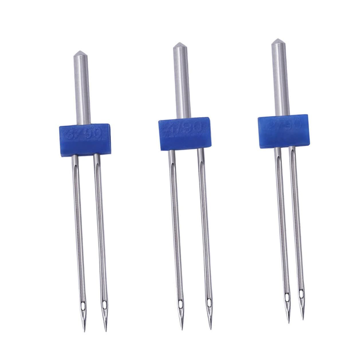 Aghi per Macchina da Cucire a Doppia Punta Blu 100 Pezzi C01-005-00171 | Metallo, 3mm, Sacchetto Singolo, Doppia Cucitura Simultanea, Uso Semplice