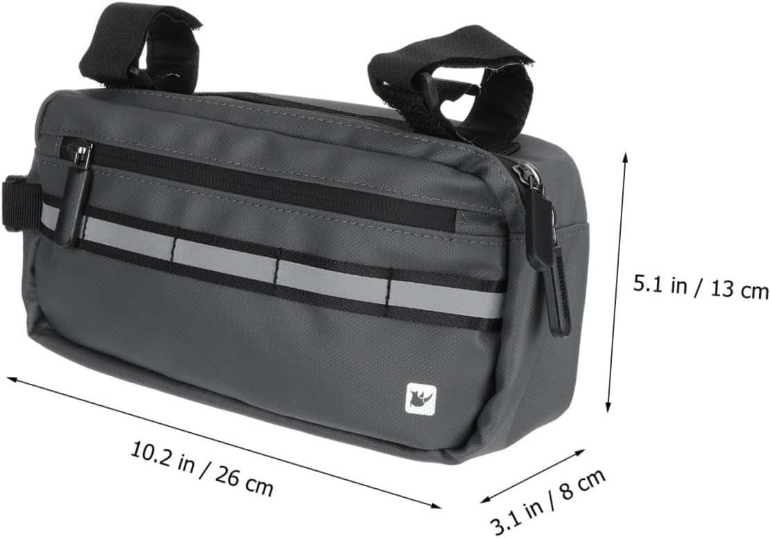 Luxshiny Bike Handlebar Bag Crossbody Cycling Storage Bag 3l Gray Multifunctional Front Frame Pouch for Road and Leisure Biking