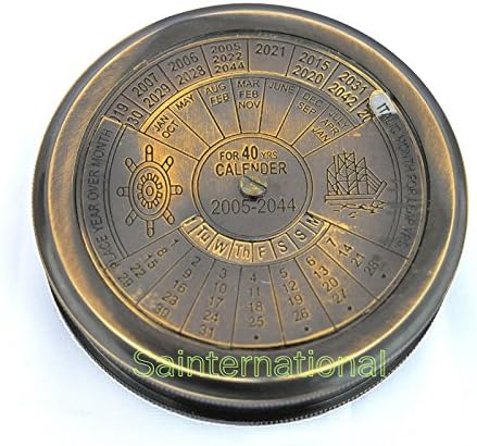 Brass 3 inch Compass Antique Robert Frost Poem Compass Nautical Calender Compass 40 Year Vintag Marine Gift Compass