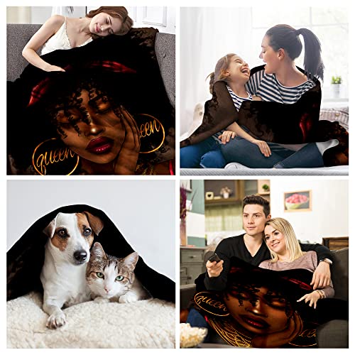 African Blanket Black Women Flannel Fleece Blanket Super Soft Cozy Plush Blankets For Couch Sofa Bed 60"X50" #TOP5