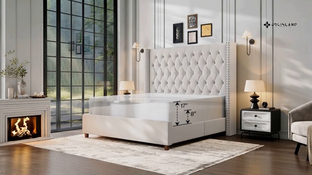 Amazon.com: Jocisland Queen Size Bed Frame with 61.4