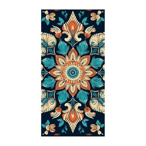 Bannière de porte vintage mandala pour décoration de jardin et porche extérieur